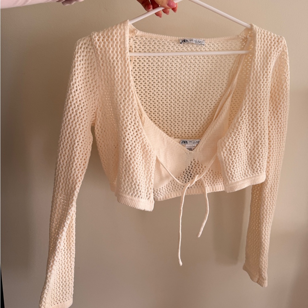 Zara Cream Knit Women Top